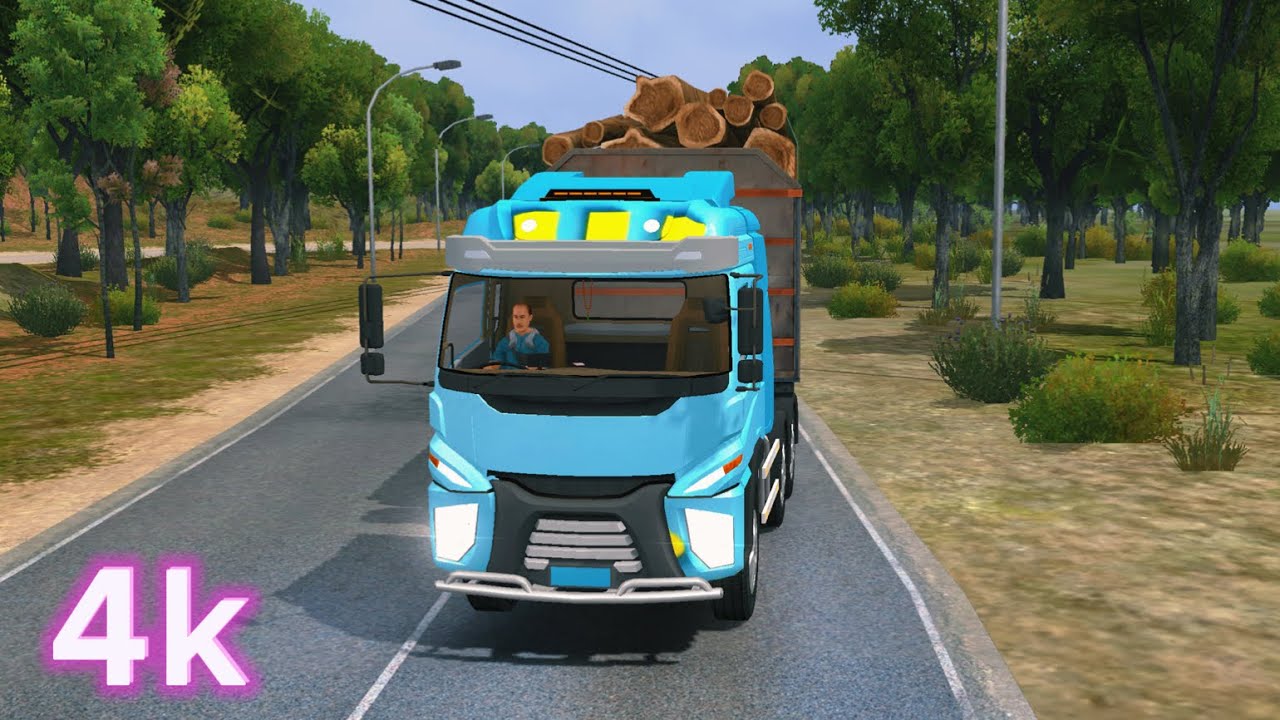Truck Simulator Indonesia ultra graphics 4k￼ gameplay wood shipping 