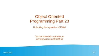 DPB's Object Oriented Programming using Python (class 23) -- PWM Mysteries