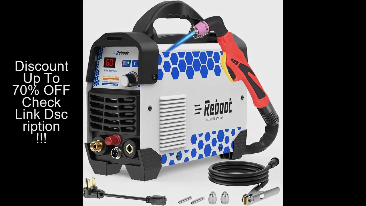 Reboot Plasma Cutter 60 Amp Pilot Arc Cutting Machine Non-Touch 1/2 inch (12mm) Clean Cut 3/4 inch (