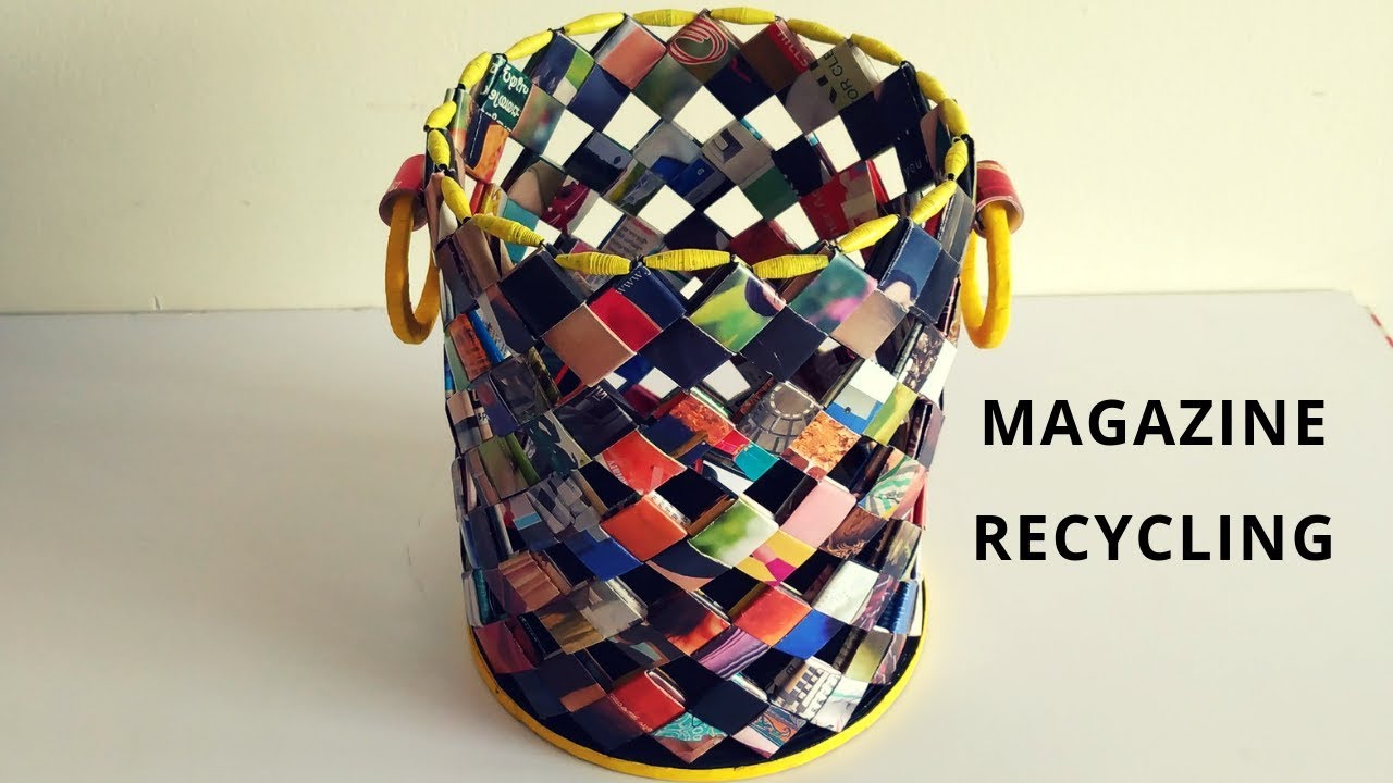 how-to-make-a-magazine-basket-paper-woven-basket-magazine-recycling