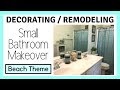 DIY Small Bathroom Makeover - Beach Theme | Themes N Things