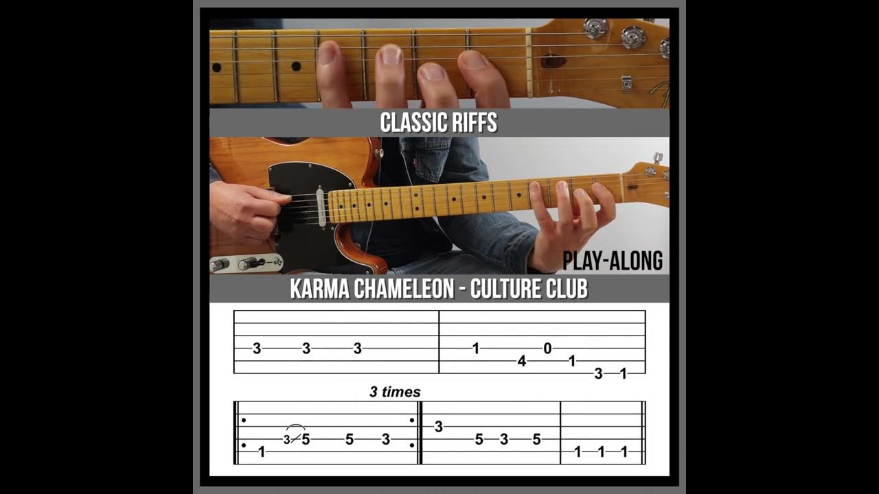 Classic Guitar Riffs - Karma Chameleon (TAB) - Culture Club - YouTube