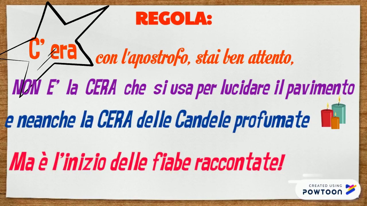 C'è Ci Sono C'era C'erano Classe Seconda