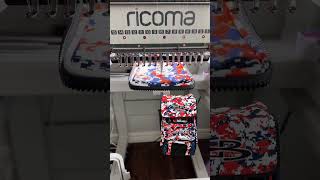 Ricoma’s 8n1 hoop in use to baseball bag #8in1 #stabilizers #embroidery #tutorial #smallbusiness