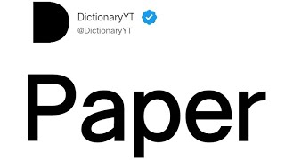 Paper Meaning in English