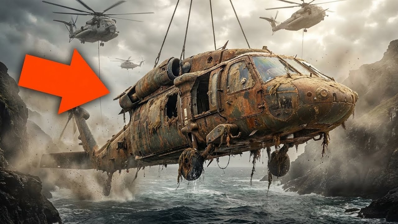Raising a Rusted Stealth Utility Helicopter from a Sea Gorge ASMR Excavating & Restoring