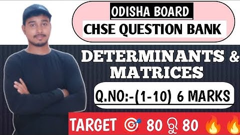 MATH CHSE QUESTION BANK || 6MARKS || DETERMINANTS AND MATRICES || #chse #chsequestionbanksolition