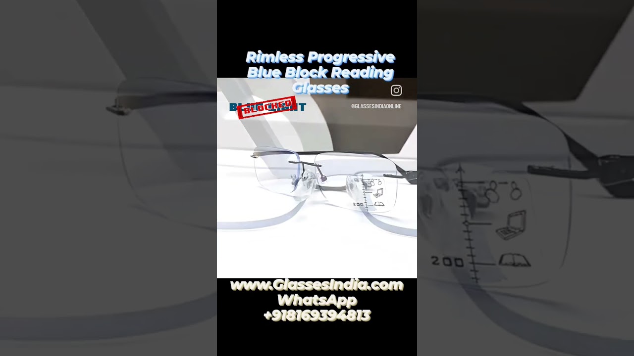 Progressive Multifocal Rimless Reading Glasses online in India 