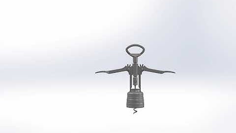 Corkscrew wine opener, Assembly Model, Solidworks
