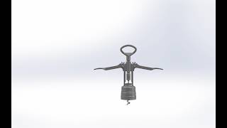 Corkscrew wine opener, Assembly Model, Solidworks