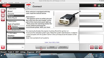 Delphi Ds150 - Renault Trafic 2 - Airbag Lock Unlock Computer Menu