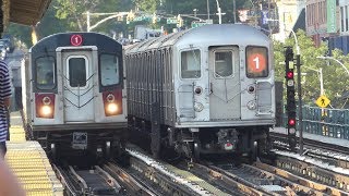 IRT Broadway Line: R62A & R142 1 & NIS Trains at 125th St-Broadway (Weekend)