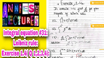 |Integral equation|Leibniz rule solved Questions Exercise 1.4|Explanation in Urdu/ Hindi|