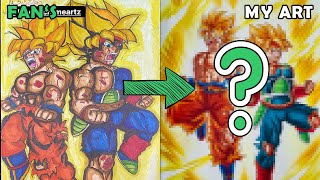 Drawing Goku and Bardock Warriors Transcending Time | Redraw fan's Drawing