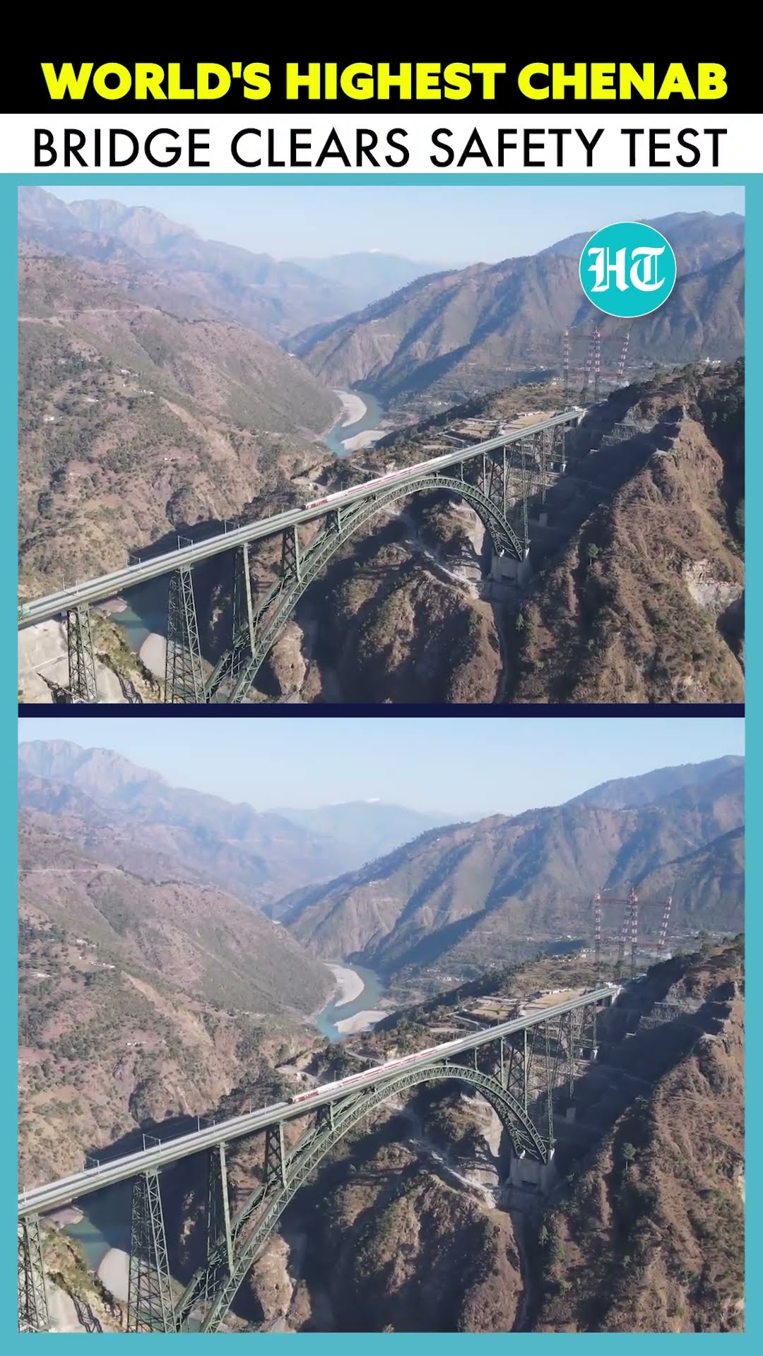 World's Highest Chenab Bridge Marks Milestone As Katra-Reasi Rail Track Passes Safety Test #shorts
