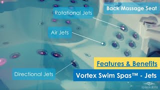 Jets in Vortex Swim Spas™ explained (Directional, rotational, air and swim jets)