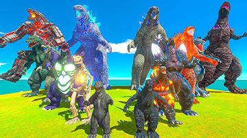 Evolution Godzilla Size Comparison : Evolved x Supercharged to Rescue Kong vs King Ghidorah - ARBS