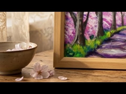 油絵】圧倒的臨場感！桜のトンネルを描く - YouTube