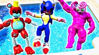 Gta 5 Ragdolls Freddy Ignited Mommy Long Legs Sonic Funny Fall Trampoline Jumps Euphoria Physics