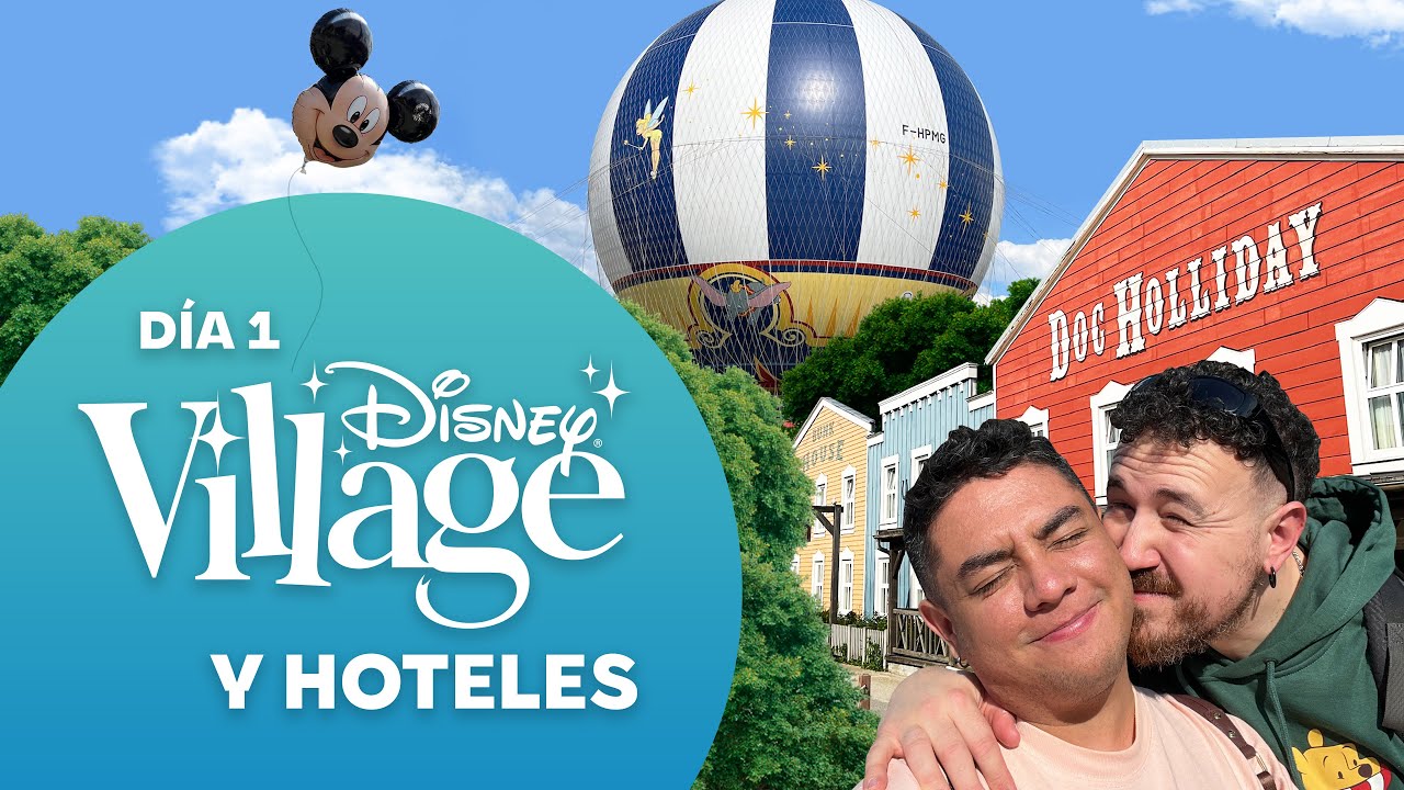 Día 1 🚌 Llegamos a DISNEYLAND PARÍS + Paseo por DISNEY VILLAGE y hoteles 🏰✨