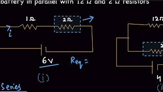 Compare the power used in the 2 Ω resistor in each of the following circuits:(i) a 6 V battery in..