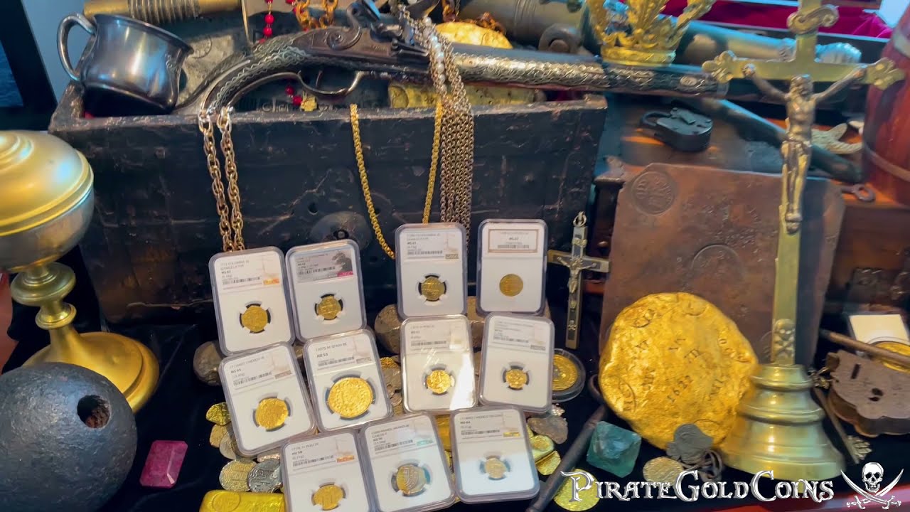 GROUP SHOT OF NEW TREASURES FROM PIRATE GOLD COINS JR BISSELL