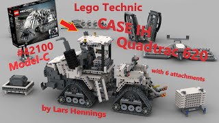 Lego Technic 42100 alternate build Case IH Quadtrac 620 with 6 attachments