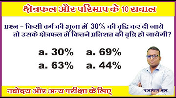 varg aur aayat ka kshetrafal aur parimap | Area and perimeter | Jnvst by narayan sir | mensuration |