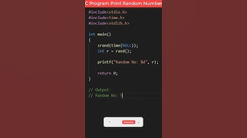 C Program to Print Random Number #shorts