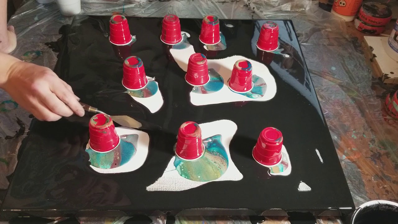 Acrylic 10 mini cup flip on negative space - YouTube