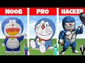 NOOB vs PRO vs HACKER Minecraft Pixel art⚡Doraemon Statue