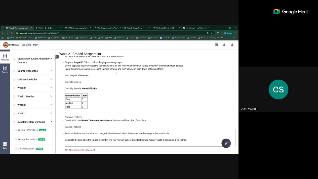 MLP Live session | Week 3