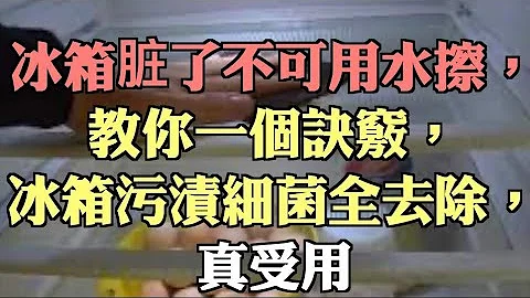 冰箱髒了不可用水擦，教你一個訣竅，冰箱污漬細菌全去除，真受用 - 天天要聞