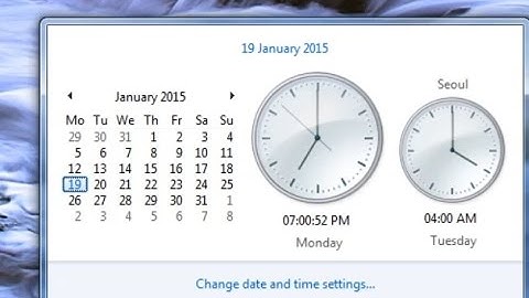 Date & Time Settings In Windows 7