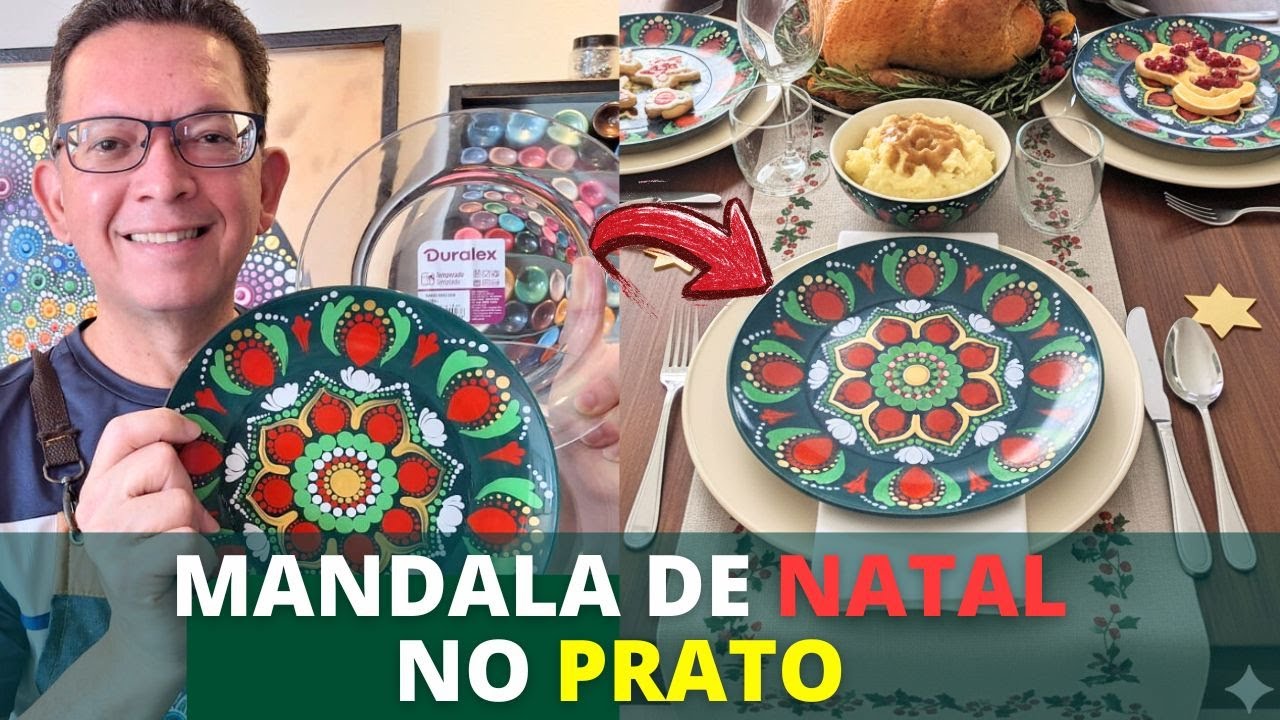 COMO PINTAR UM PRATO COM MANDALA EM PONTILHISMO