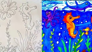 "Under the Sea Art: Drawing & Coloring Fish, Jellyfish, Seahorses, and More!"