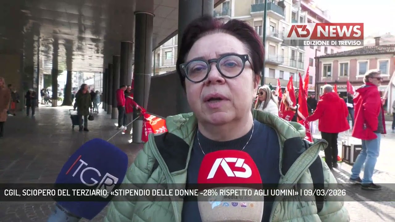 CGIL, SCIOPERO DEL TERZIARIO: «STIPENDIO DELLE DONNE -28% RISPETTO AGLI UOMINI» | 09/03/2026