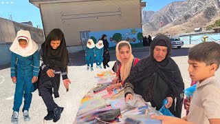 The future is bright: Grandma prepares books and stationery for two orphans