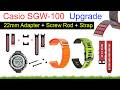 Casio SGW-100 Twin Sensor Watch Upgrade 🔥 22mm Metal Strap Adapter + Screw Rod + Fashion Strap Band