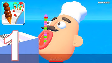 Stacky Ice Cream Runner - Gameplay Walkthrough Part 1 - Ice Cream Stack Runner (Android, iOS)