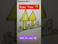Simple Triangle Tree Drawing 🌳✨ | Easy Art in 13 Seconds #shorts