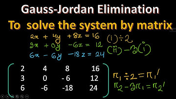 Gauss-Jordan Elimination |  linear algebra in bangla l2