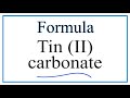 Tin and Carbonate Chemistry Concepts