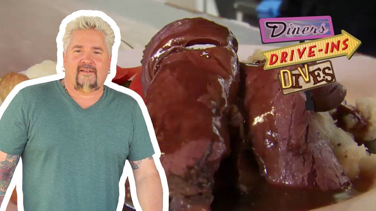 Guy Fieri Eats Canadian-Style Roast Beef & Gravy Dinner | Diners, Drive-Ins and Dives | Food Network