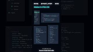 Sidebar Animation in HTML CSS #coding #css #cssanimation