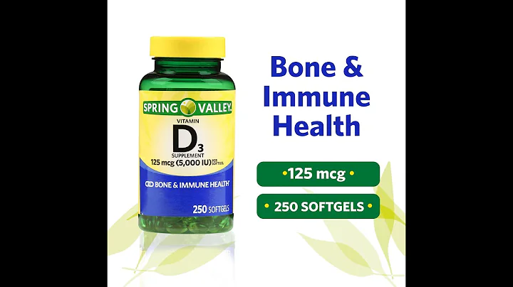 Spring Valley Vitamin D3 Softgels, 125 mcg per Softgel, 5,000 IU, 250 Count