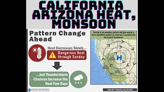 California / Arizona Weather update: Heat and Monsoon