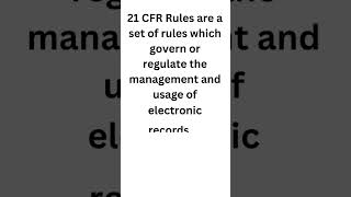 what is 21 CFR  in  pharma  #pharma #shorts