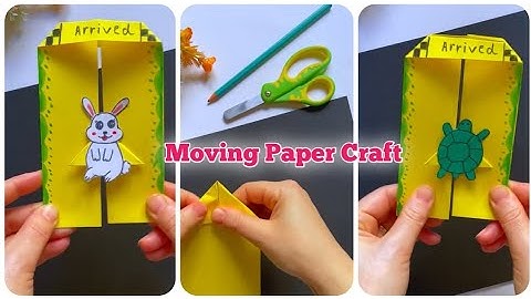 Moving Paper Turtle|Moving Rabbit Craft|Art And Craft Ideas|DIY Paper Game|Rabbit Turtle Race
