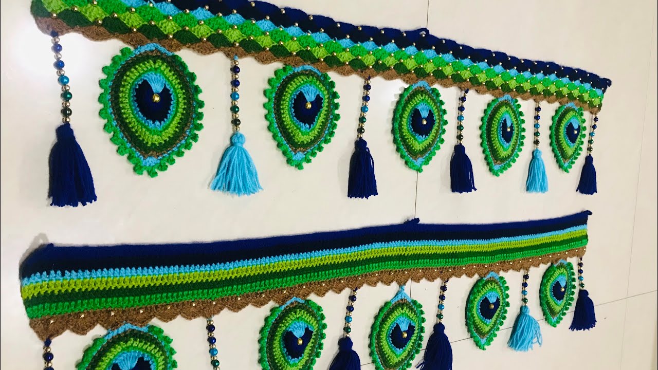 How to Crochet a Peacock Feather Door Hanging - Step-by-Step Tutorial for Handmade Home Decor !